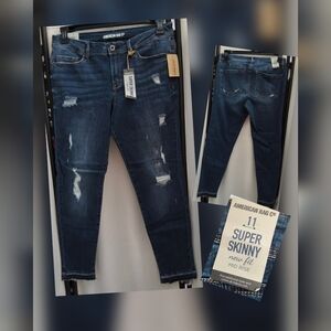 American Rag Women's Mid-rise Skinny Jeans - Dark Blue Size 11 (Nwts)